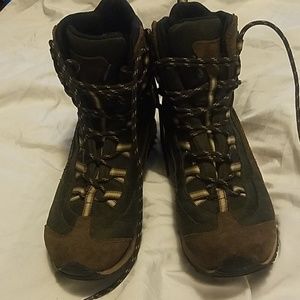 Beautiful mahogany Asolo women's hiking boots.
